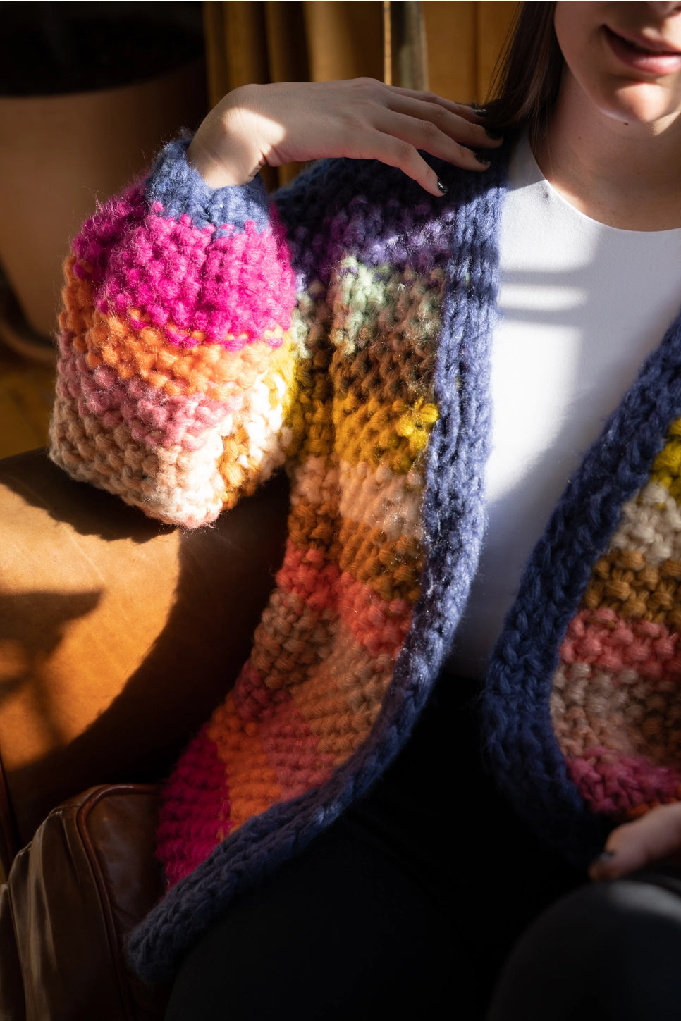 SAACHI Rainbow Knitted Cardigan Kimono
