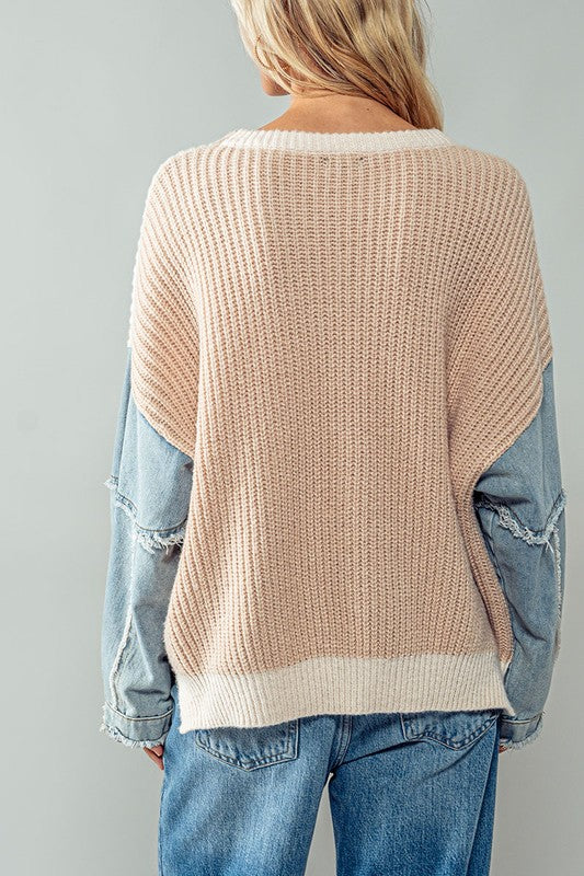 Urban Daizy Denim Sleeved Sweater
