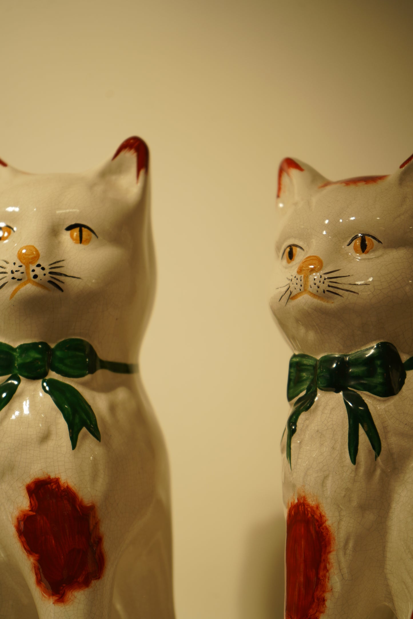 Vintage Pair of Porcelain Staffordshire Cats