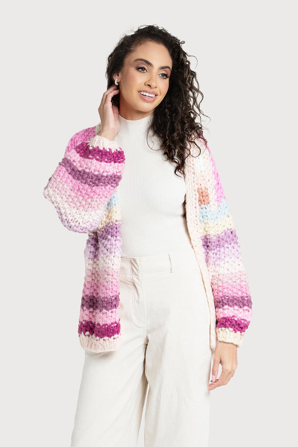 SAACHI Rainbow Knitted Cardigan Kimono