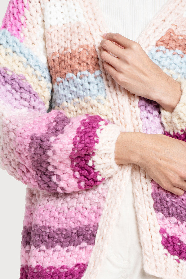 SAACHI Rainbow Knitted Cardigan Kimono