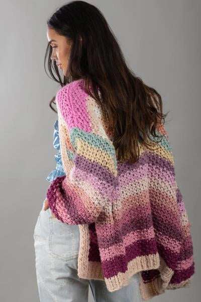 SAACHI Rainbow Knitted Cardigan Kimono