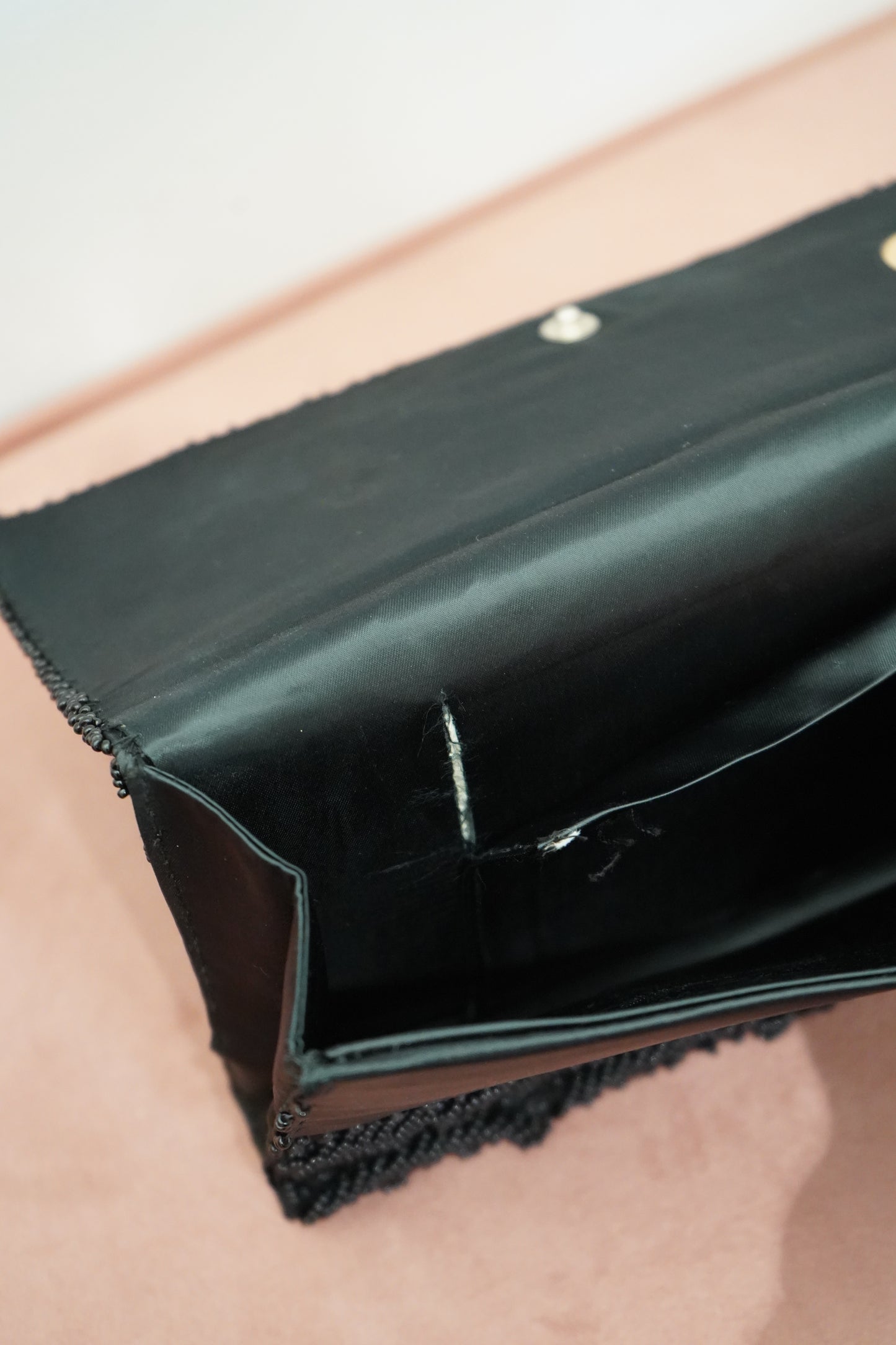 Vintage Black Beaded Clutch