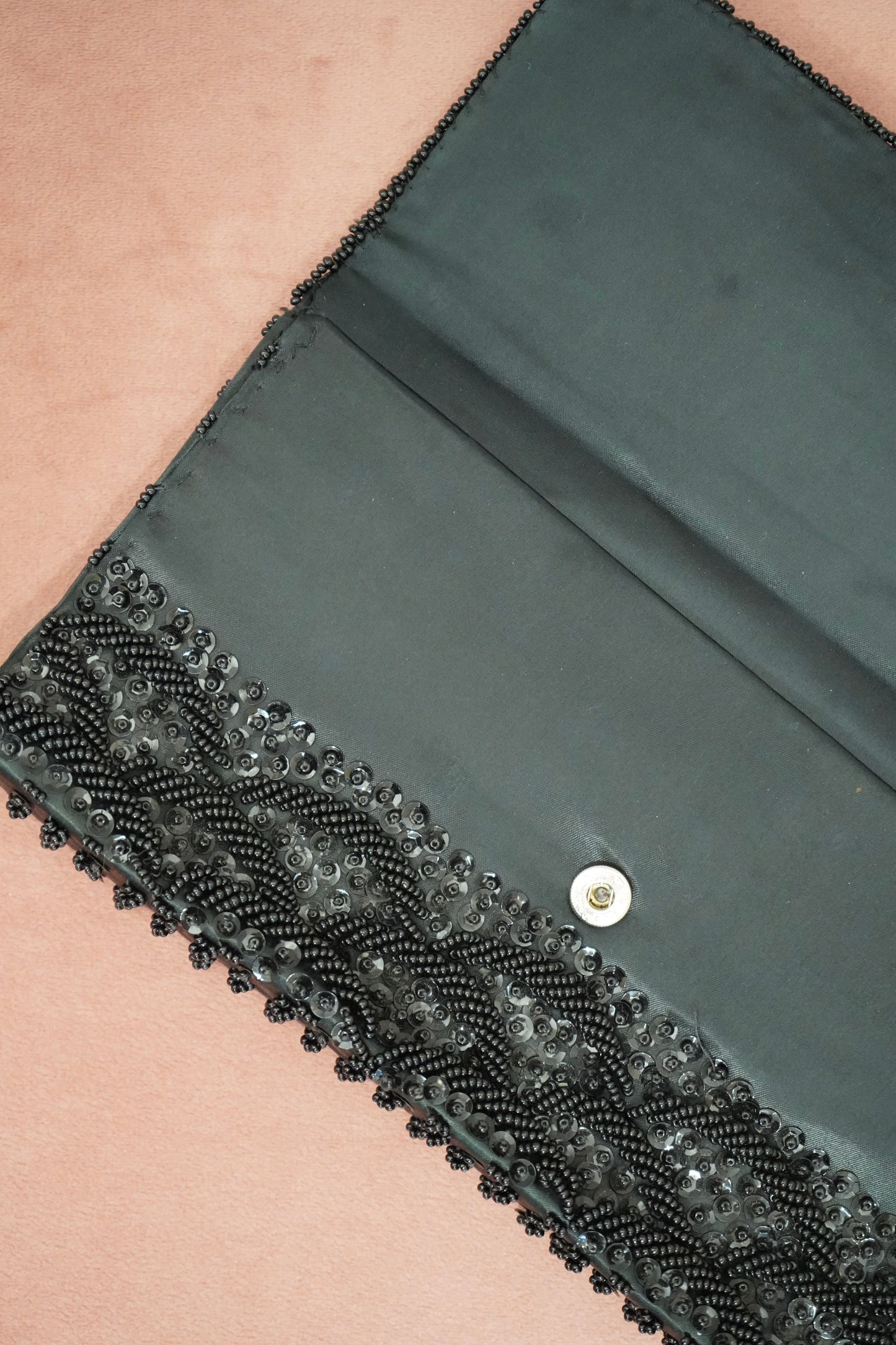Vintage Black Beaded Clutch