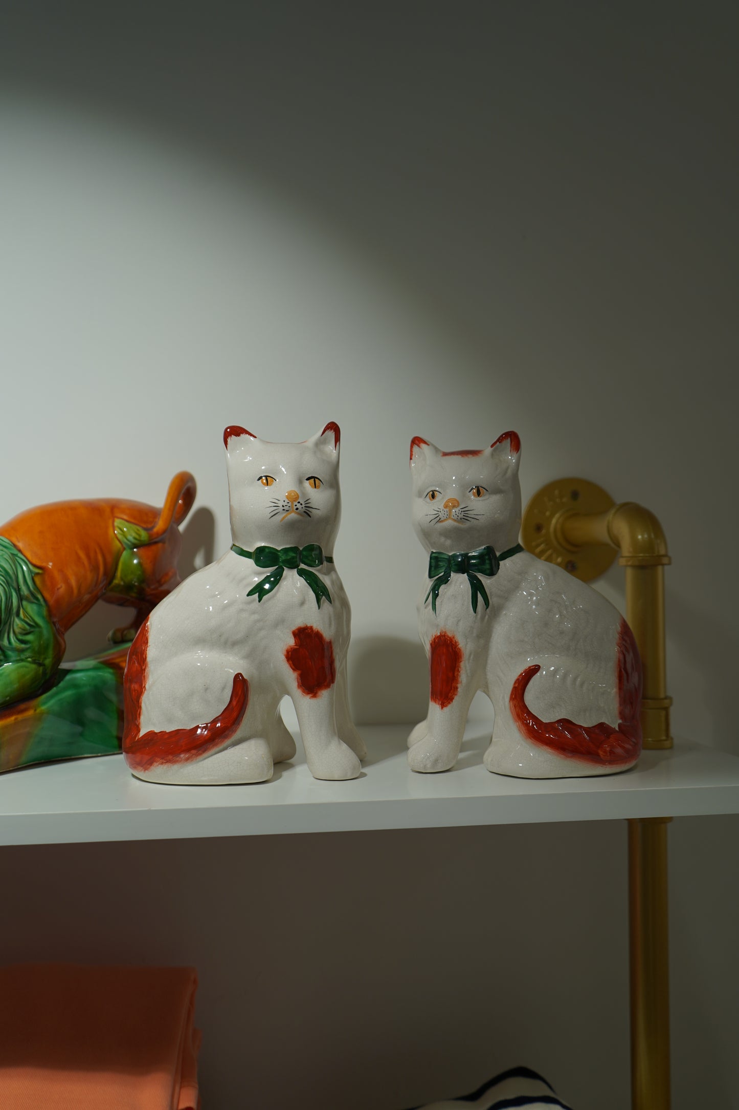 Vintage Pair of Porcelain Staffordshire Cats