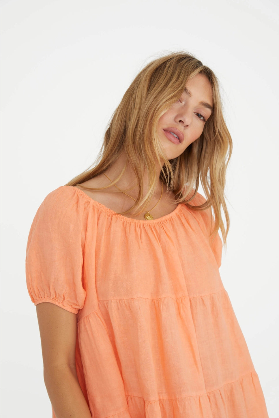 Marché Orange off-the-shoulder Dress