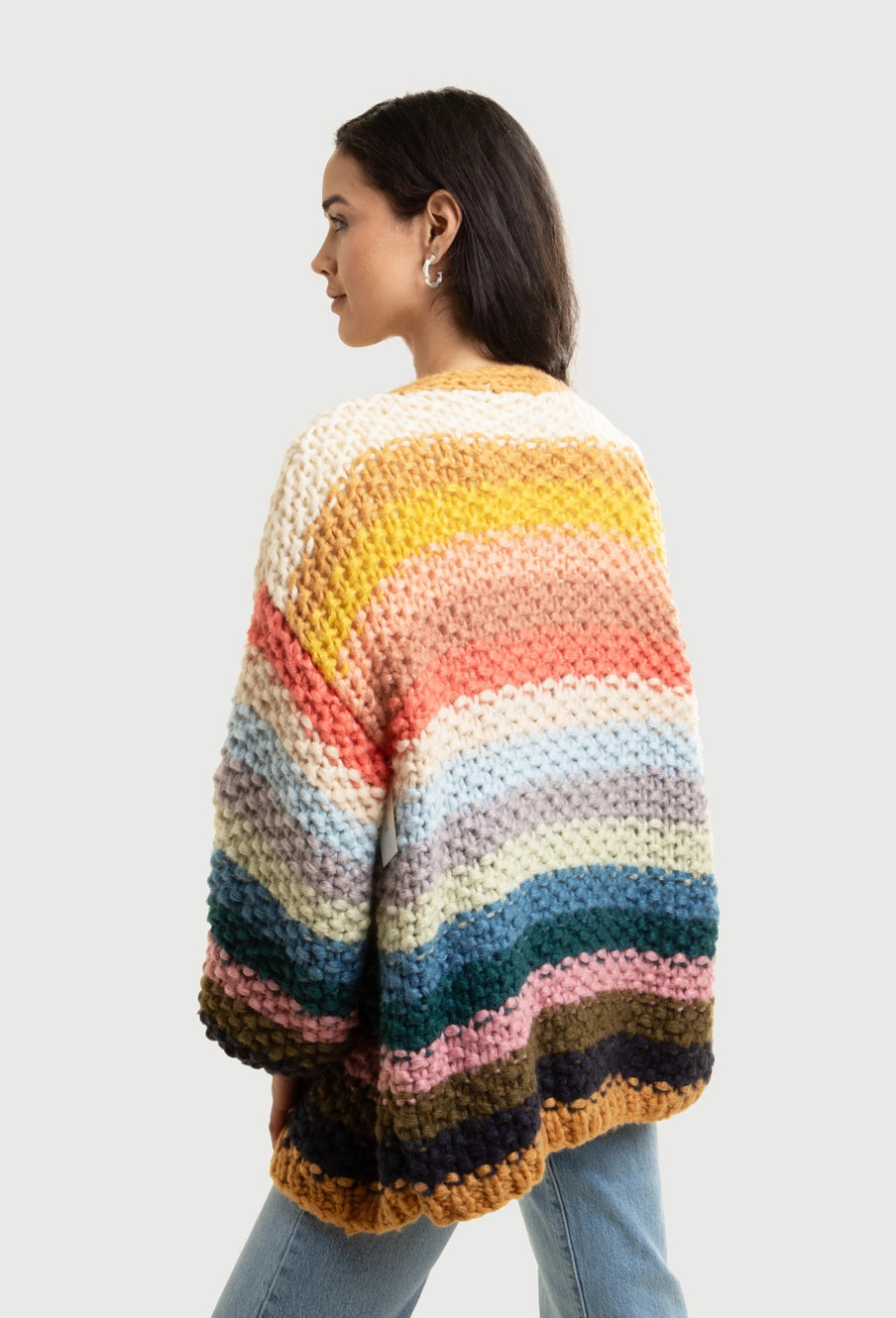 SAACHI Rainbow Knitted Cardigan Kimono