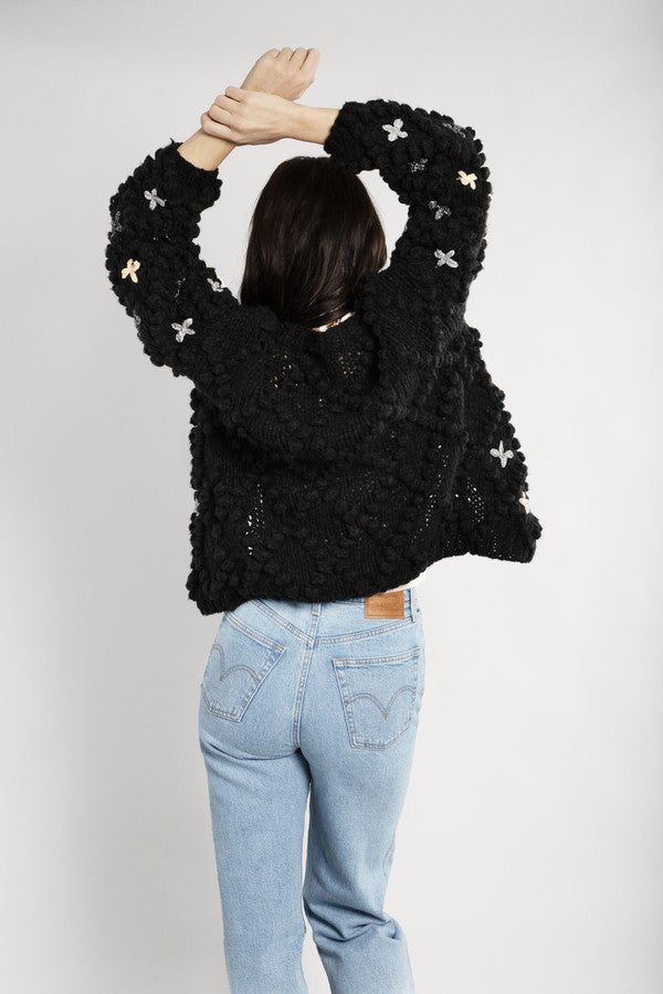 SAACHI Pom Pom Knitted Cross Cardigan