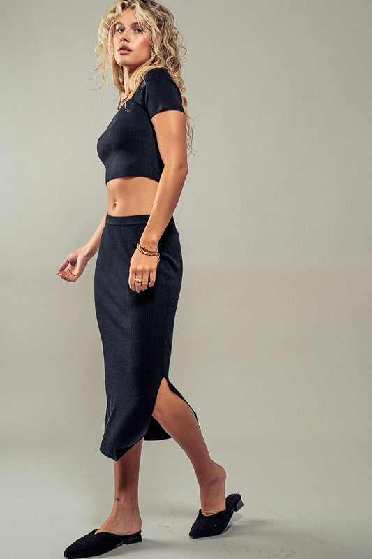 Urban Daizy Pencil Midi Skirt with Slit