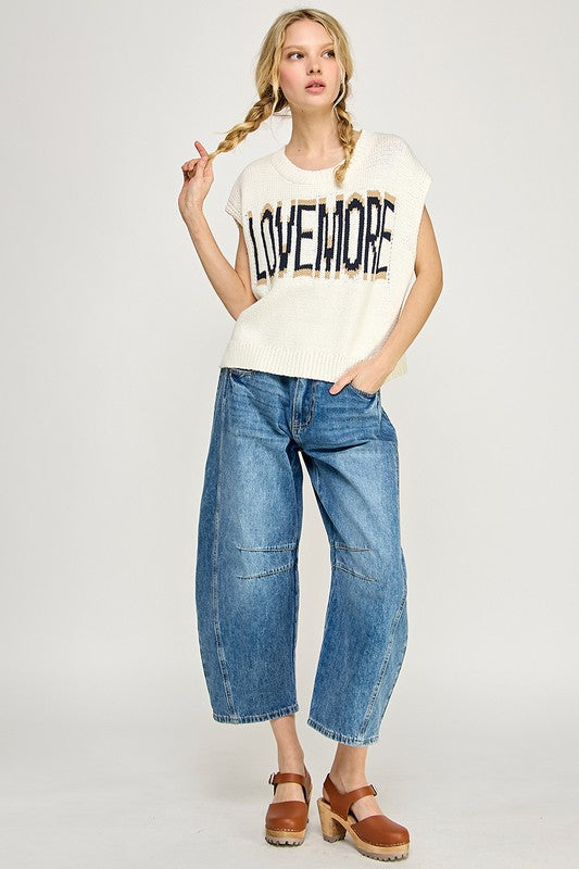 Miss Love “Love More” Sleeveless Sweater