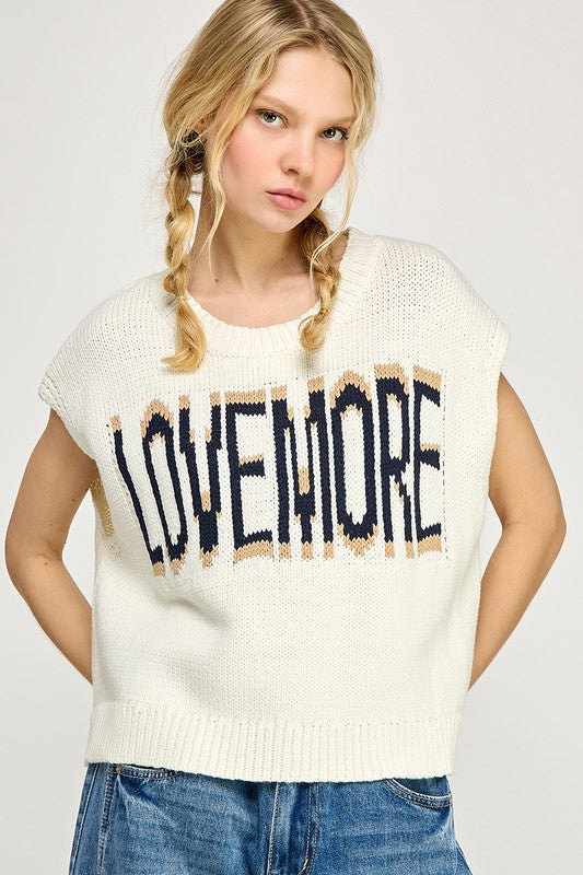 Miss Love “Love More” Sleeveless Sweater