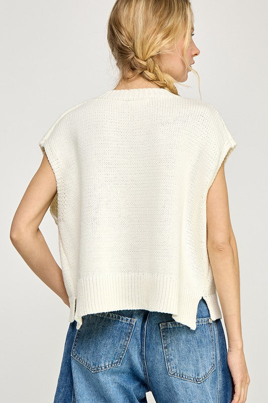 Miss Love “Love More” Sleeveless Sweater