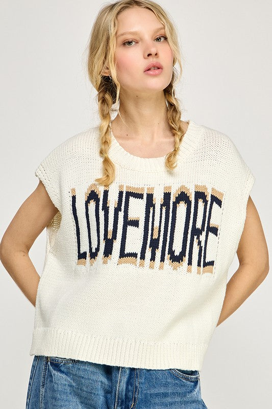 Miss Love “Love More” Sleeveless Sweater