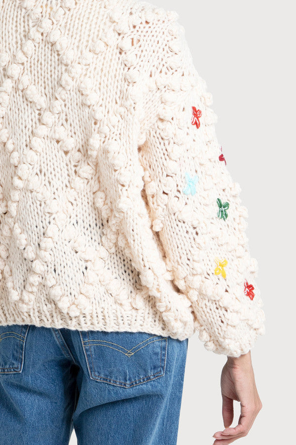 SAACHI Pom Pom Knitted Cross Cardigan