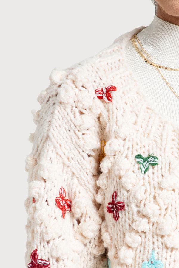 SAACHI Pom Pom Knitted Cross Cardigan