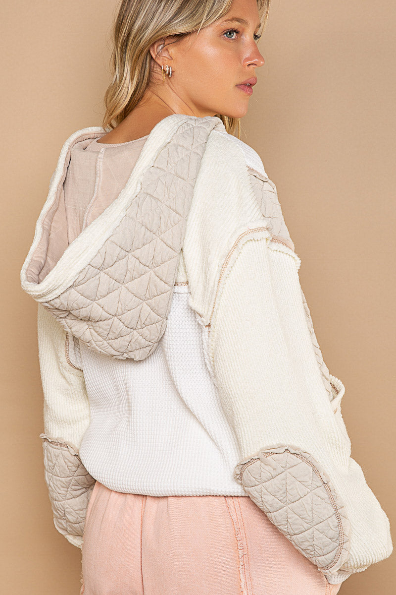 POL Patchwork Quilted Hoodie