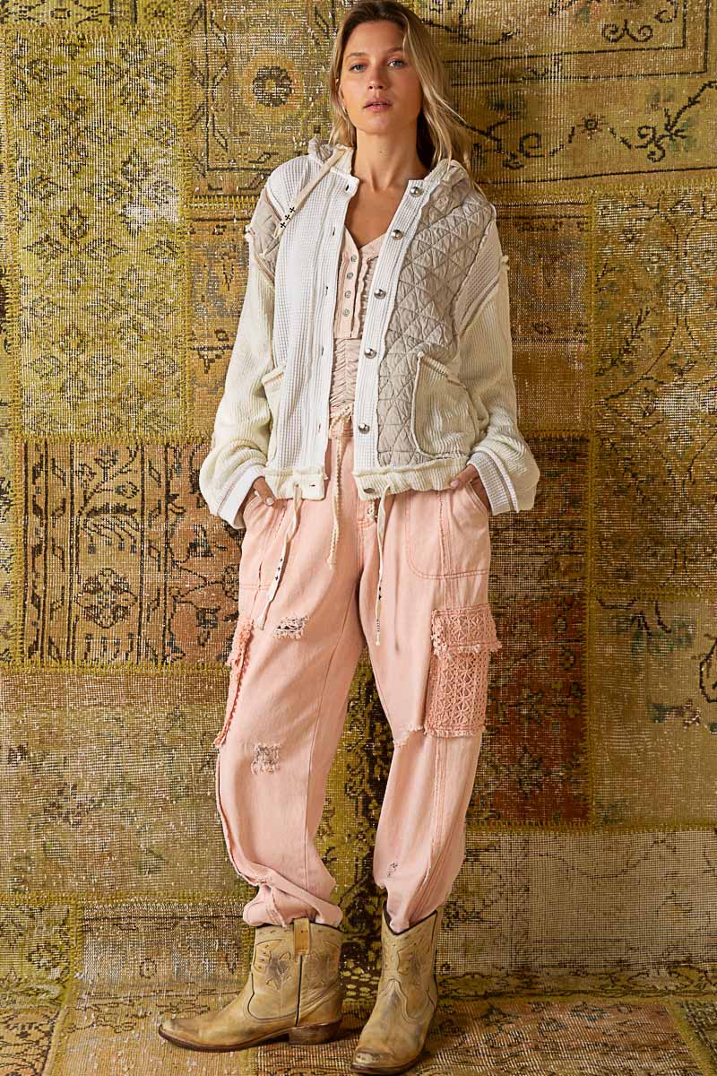 POL Patchwork Quilted Hoodie