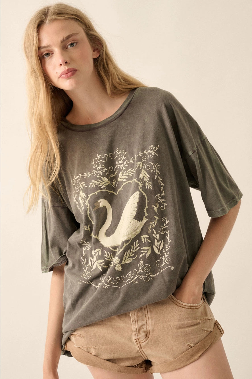 Vintage Canvas Swan T-Shirt