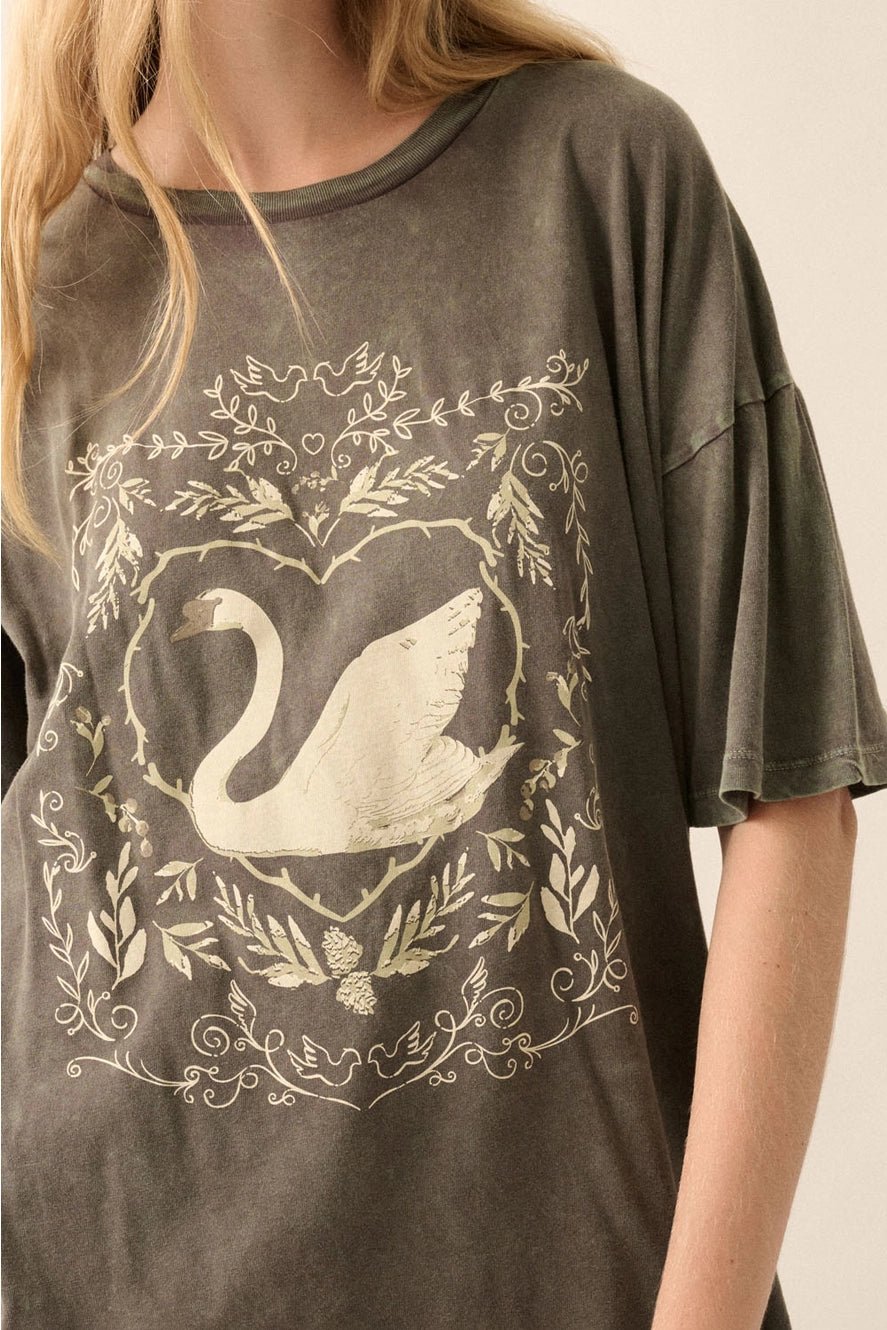 Vintage Canvas Swan T-Shirt