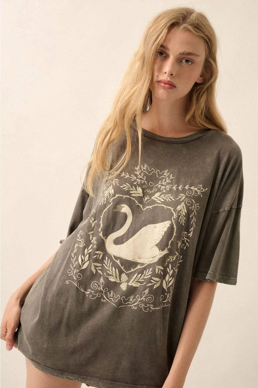 Vintage Canvas Swan T-Shirt