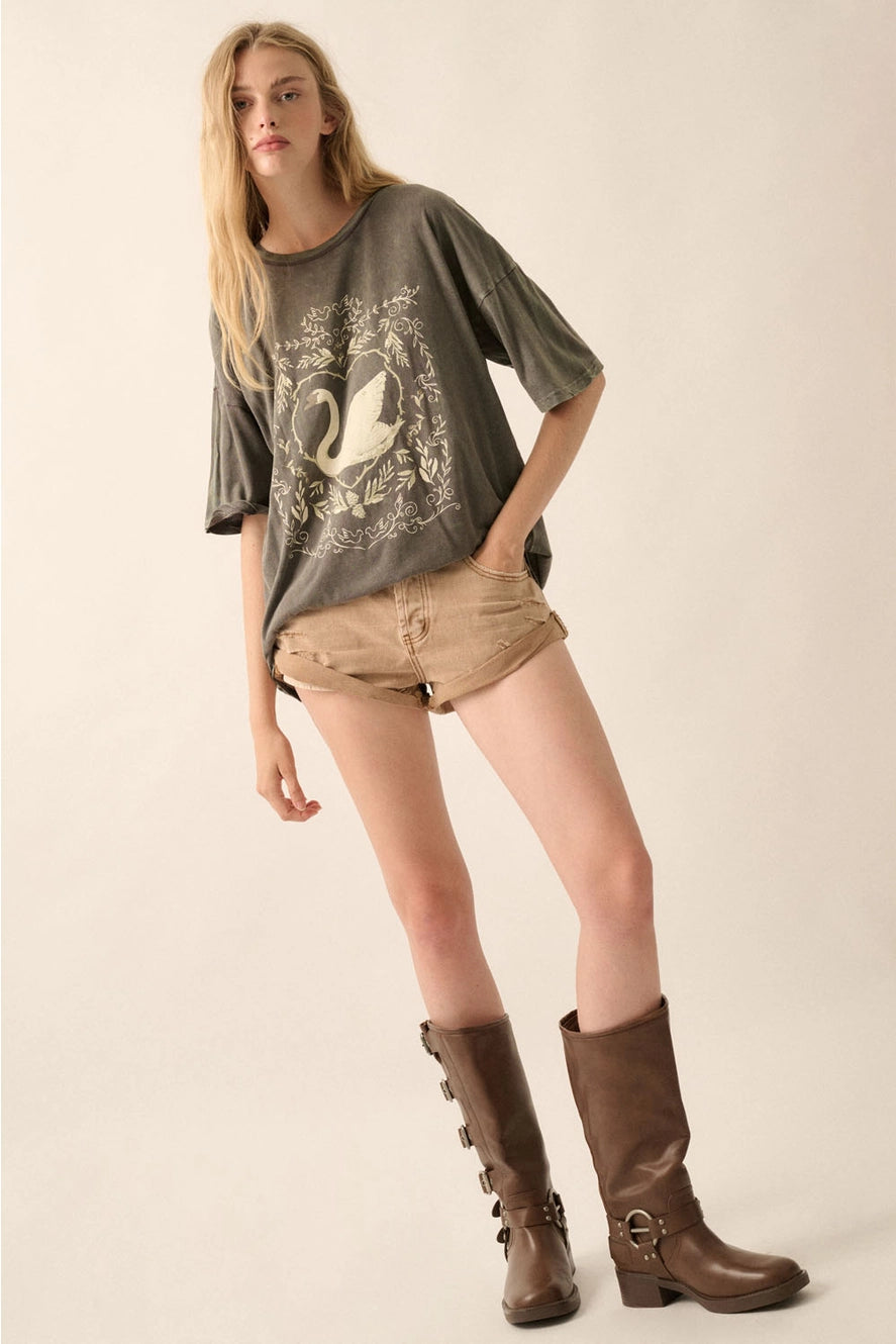 Vintage Canvas Swan T-Shirt