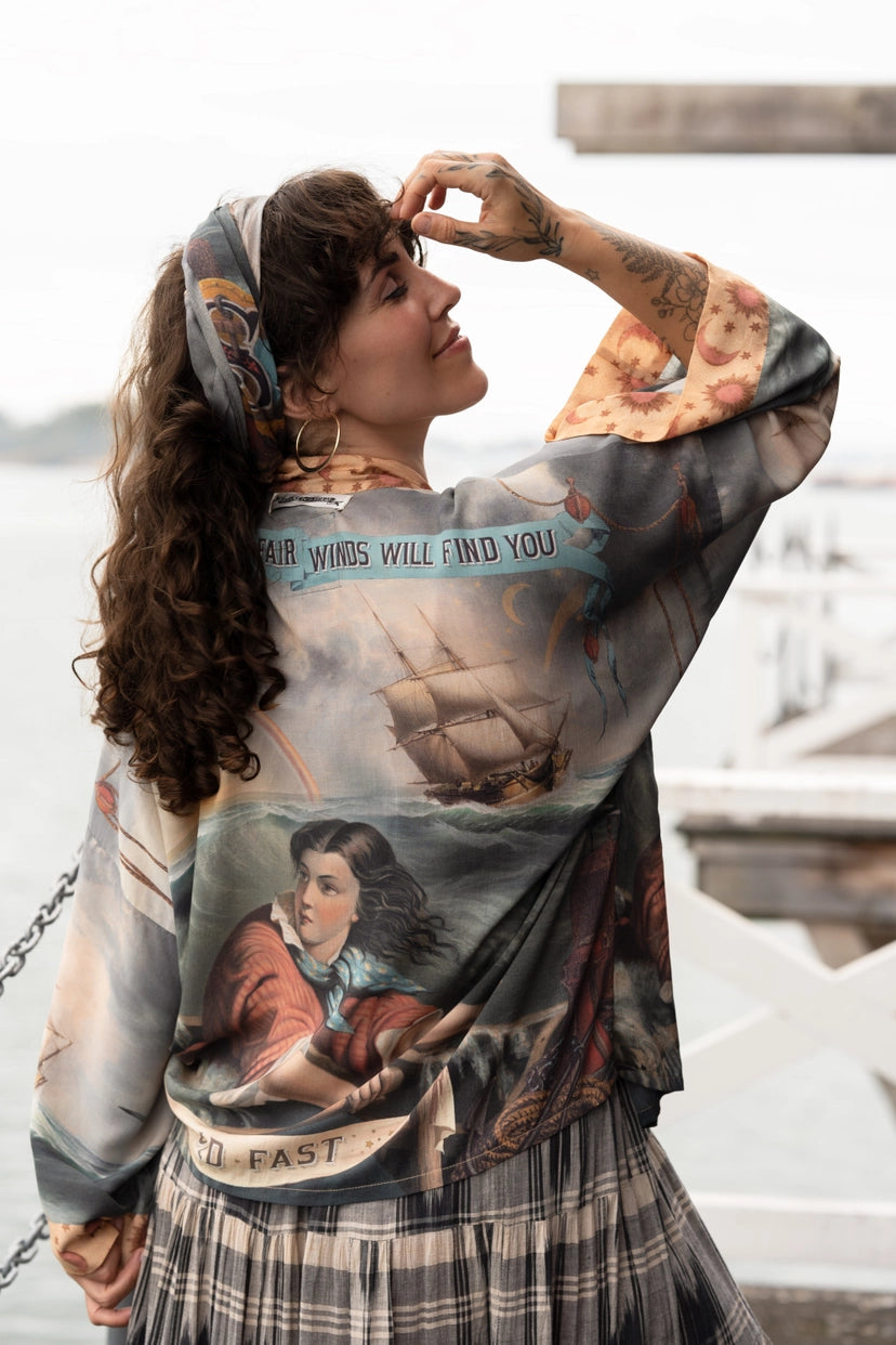 Market of Stars “Hold Fast” Nautical Cropped Kimono
