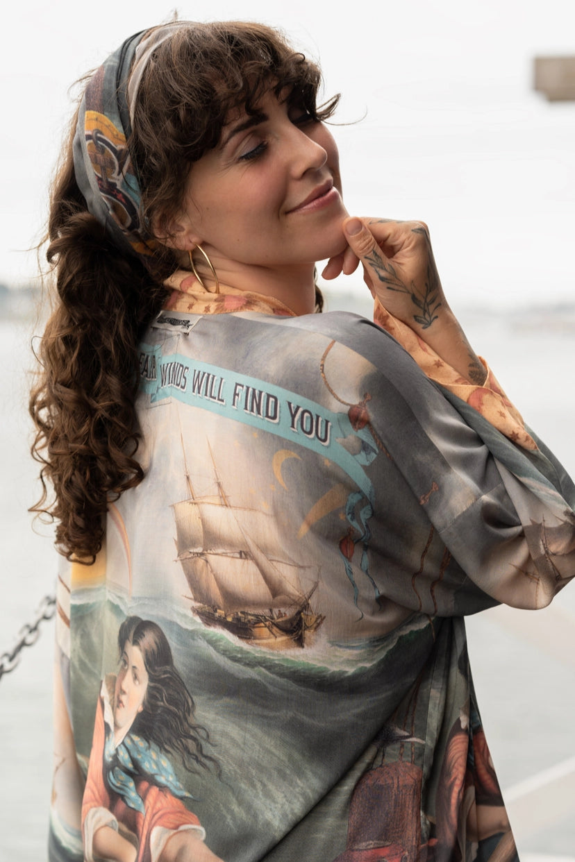 Market of Stars “Hold Fast” Nautical Cropped Kimono