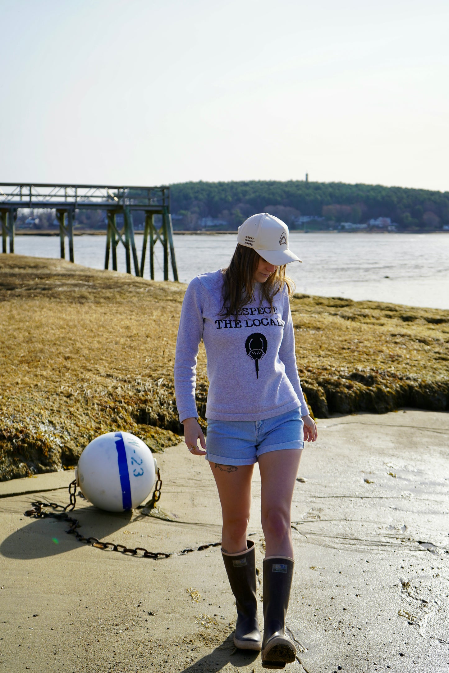 Pink Pineapple RESPECT THE LOCALS Horseshoe Crab Sweater