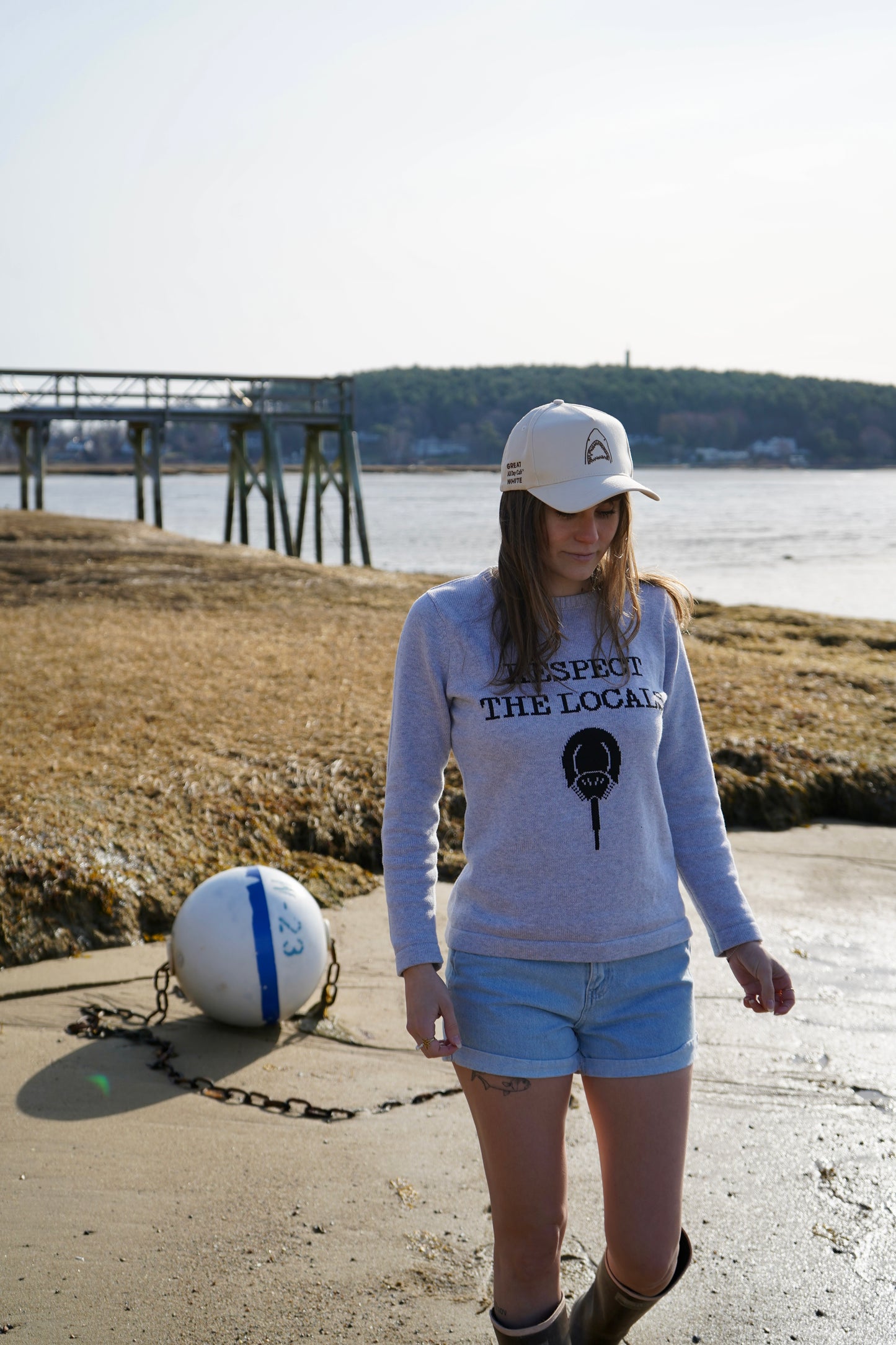 Pink Pineapple RESPECT THE LOCALS Horseshoe Crab Sweater