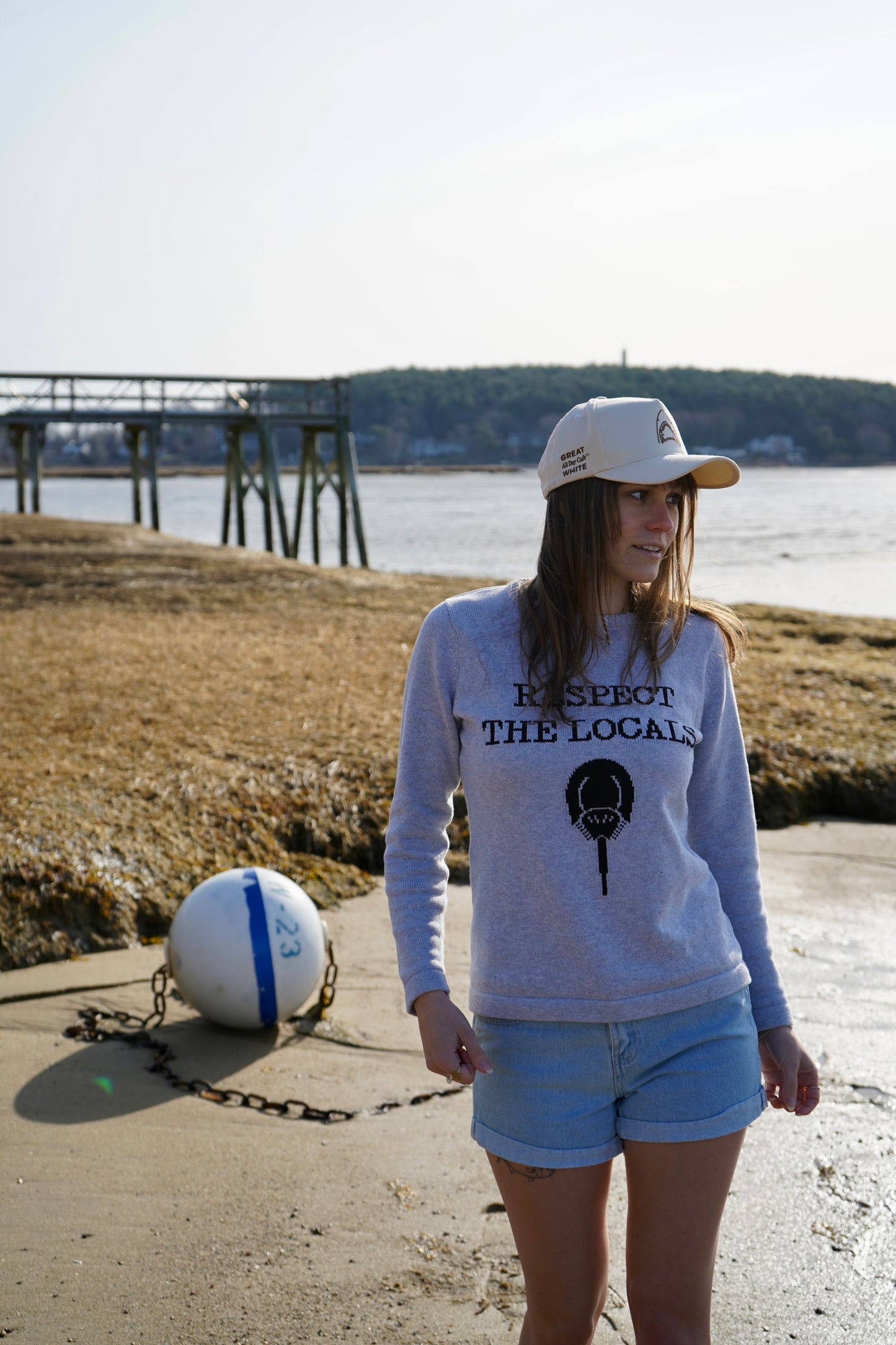 Pink Pineapple RESPECT THE LOCALS Horseshoe Crab Sweater