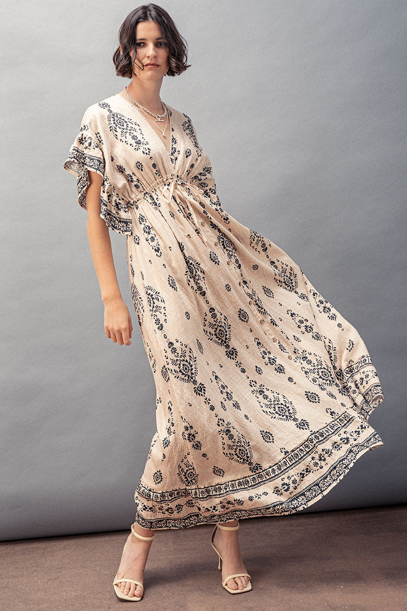 Urban Daizy Ruffle Sleeve Boho Dress