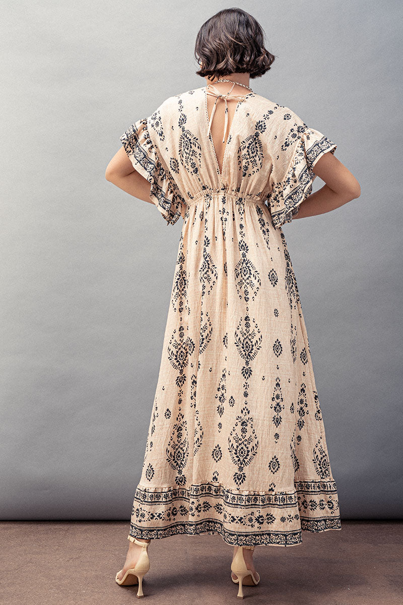Urban Daizy Ruffle Sleeve Boho Dress