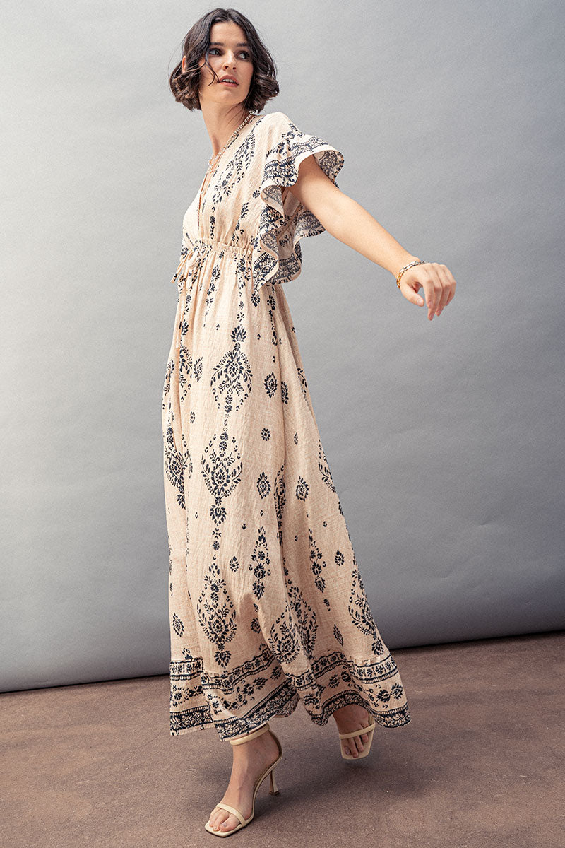 Urban Daizy Ruffle Sleeve Boho Dress