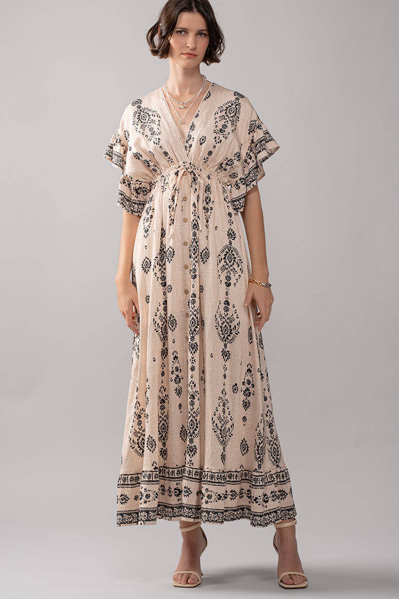Urban Daizy Ruffle Sleeve Boho Dress