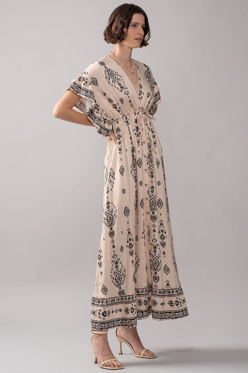 Urban Daizy Ruffle Sleeve Boho Dress