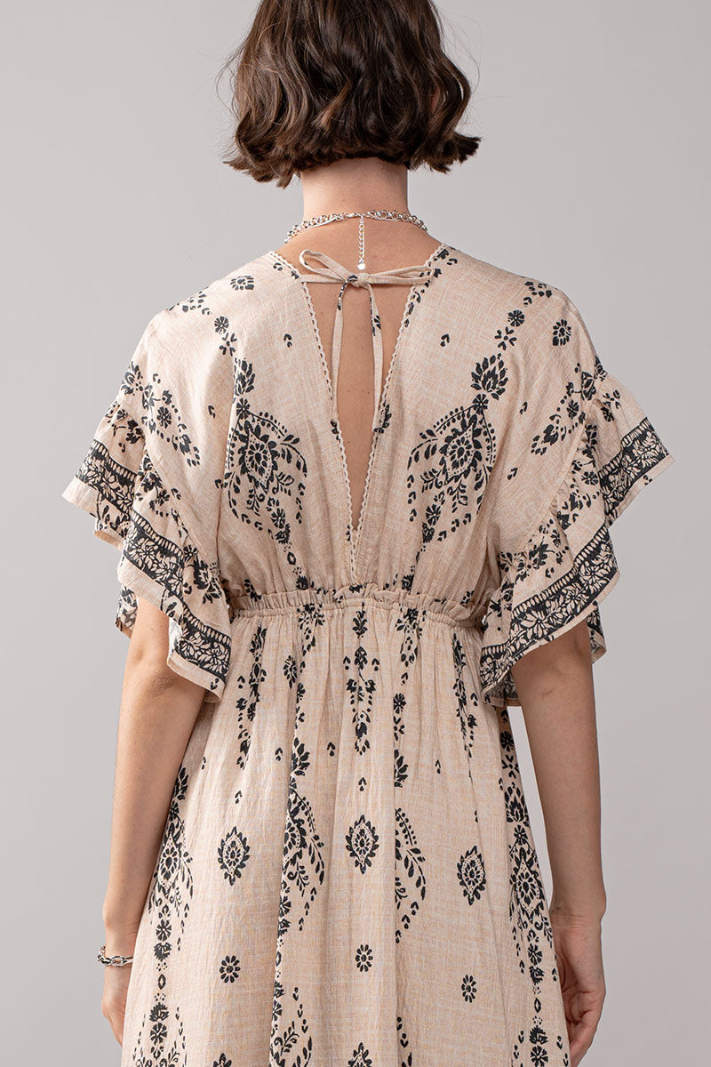 Urban Daizy Ruffle Sleeve Boho Dress