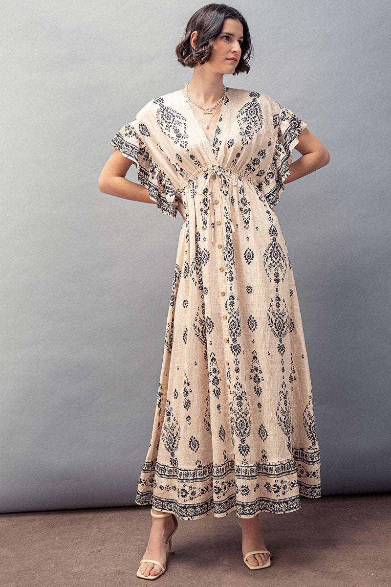 Urban Daizy Ruffle Sleeve Boho Dress