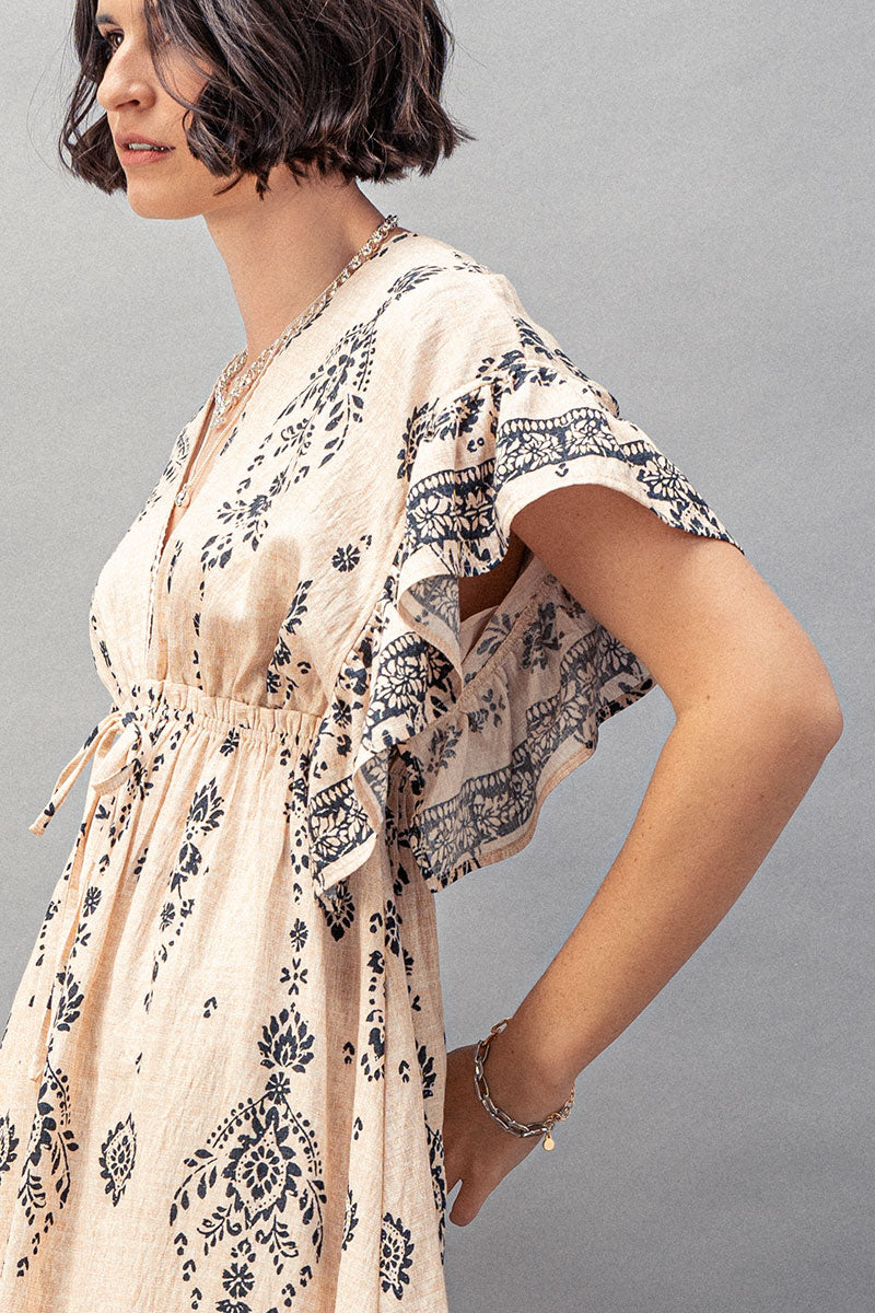 Urban Daizy Ruffle Sleeve Boho Dress