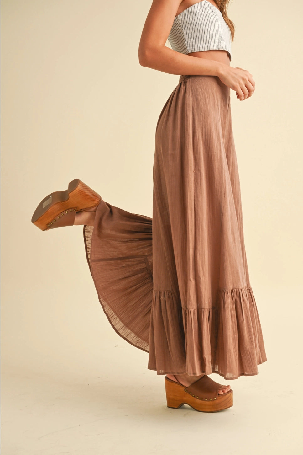 MIOU MUSE Bell Bottom Flowy Pants