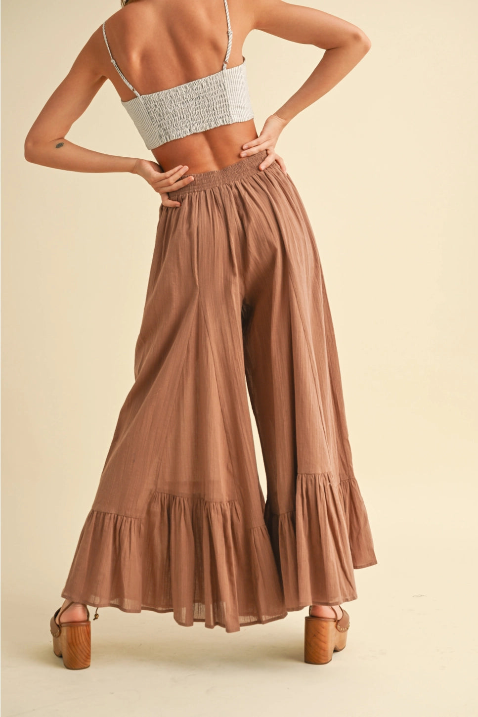 MIOU MUSE Bell Bottom Flowy Pants
