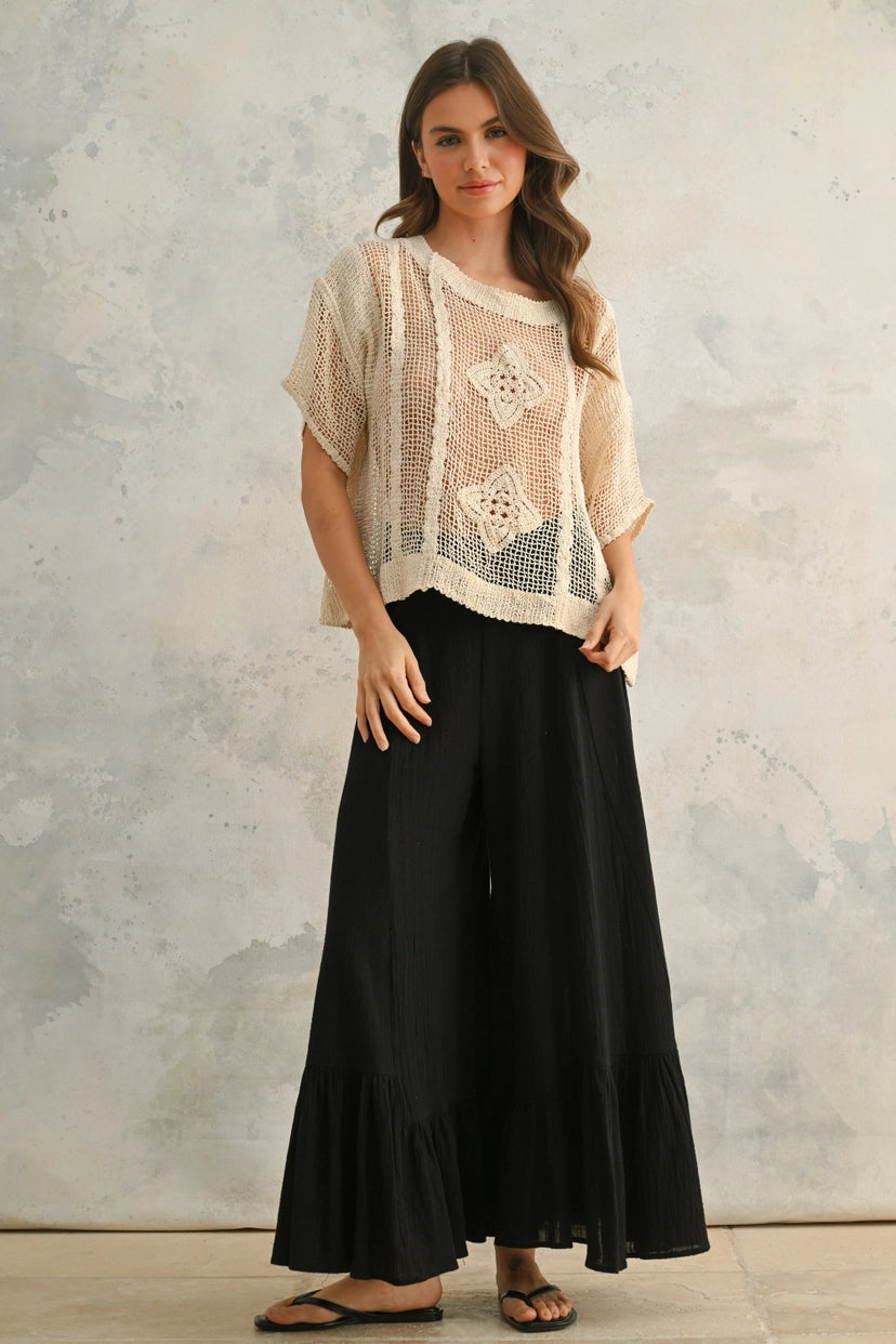 MIOU MUSE Bell Bottom Flowy Pants