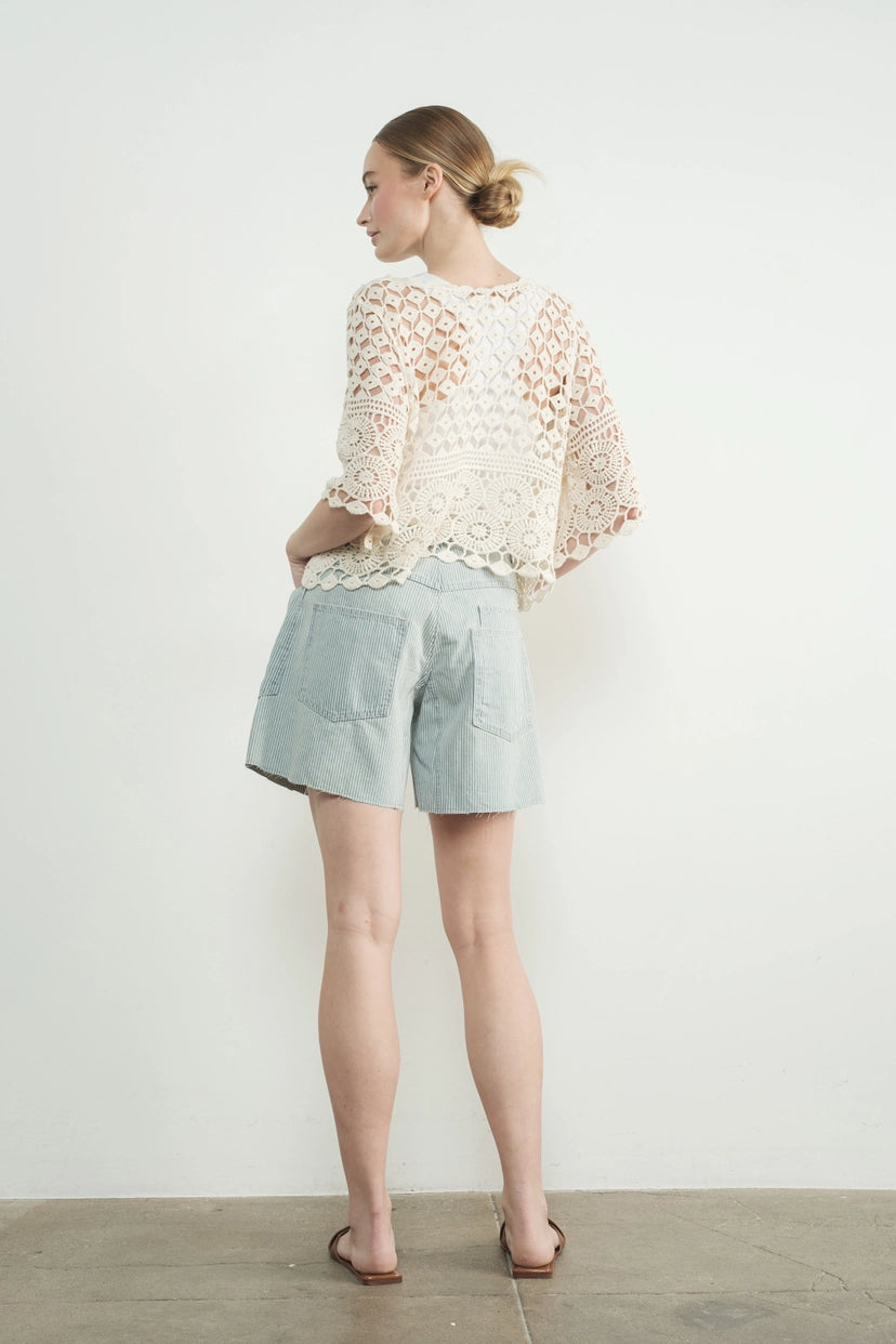 Aaron & Amber Crochet Cropped Coverup