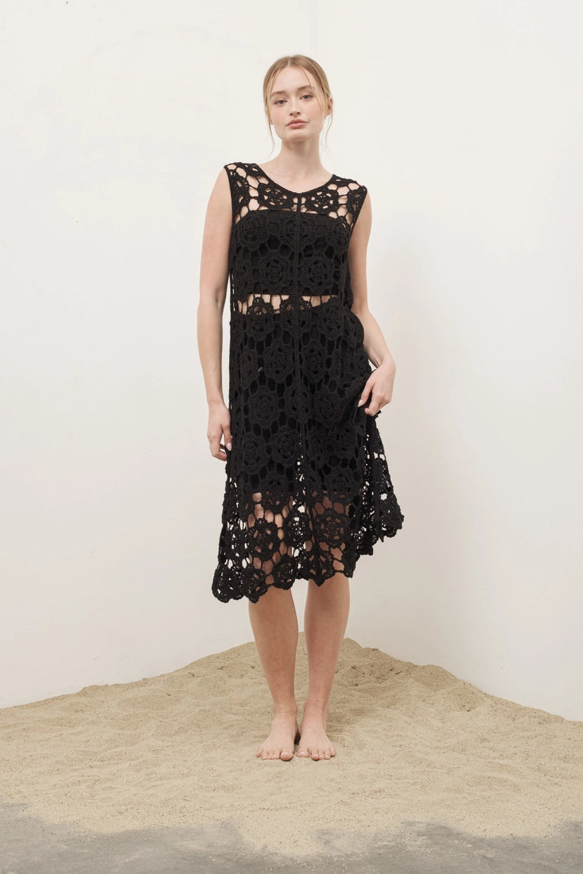 Aaron & Amber Crochet Midi Dress