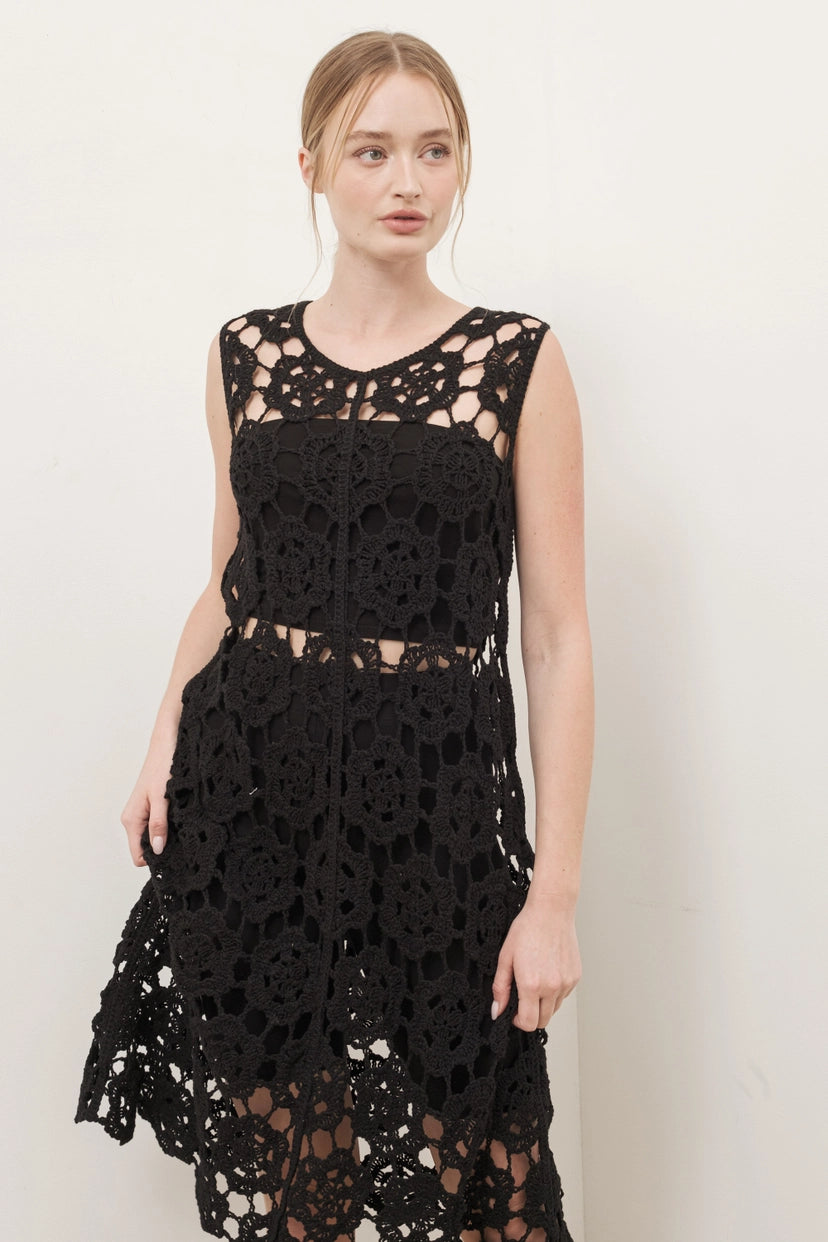Aaron & Amber Crochet Midi Dress