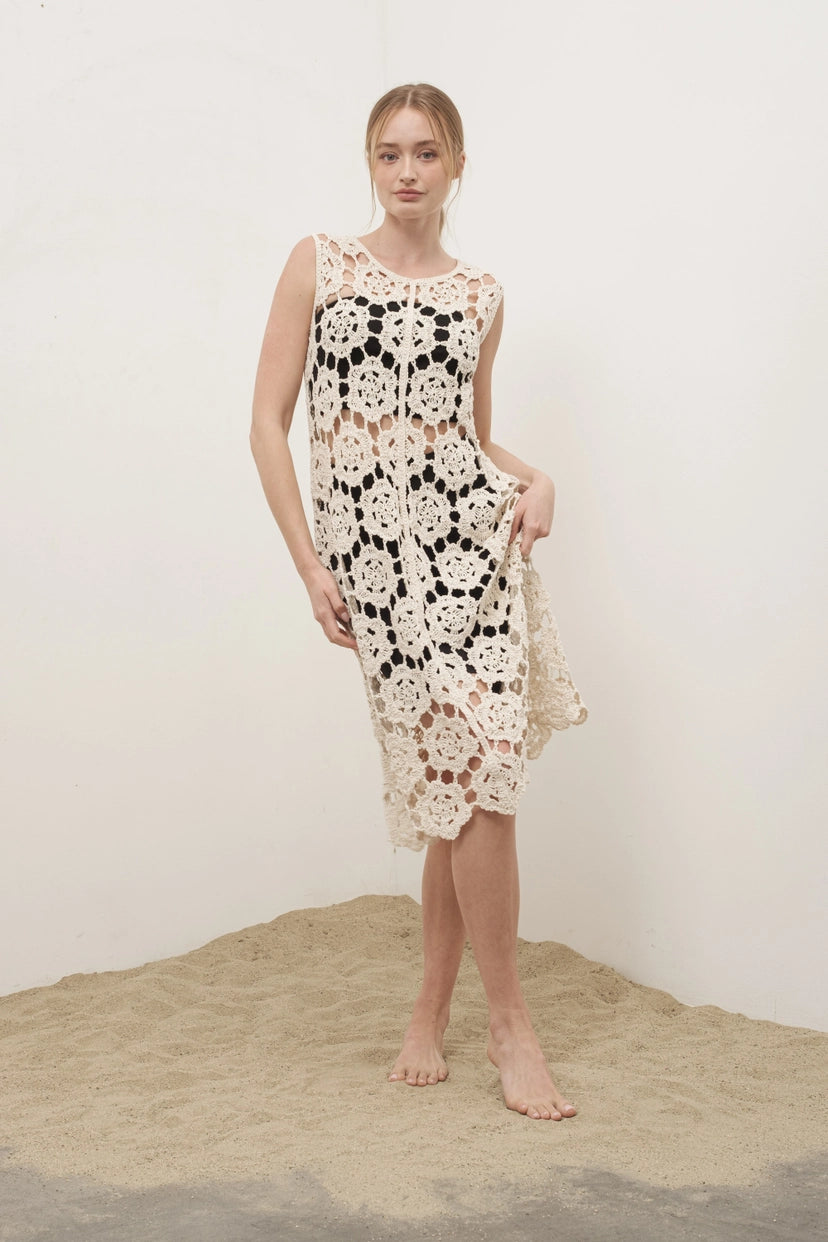 Aaron & Amber Crochet Midi Dress