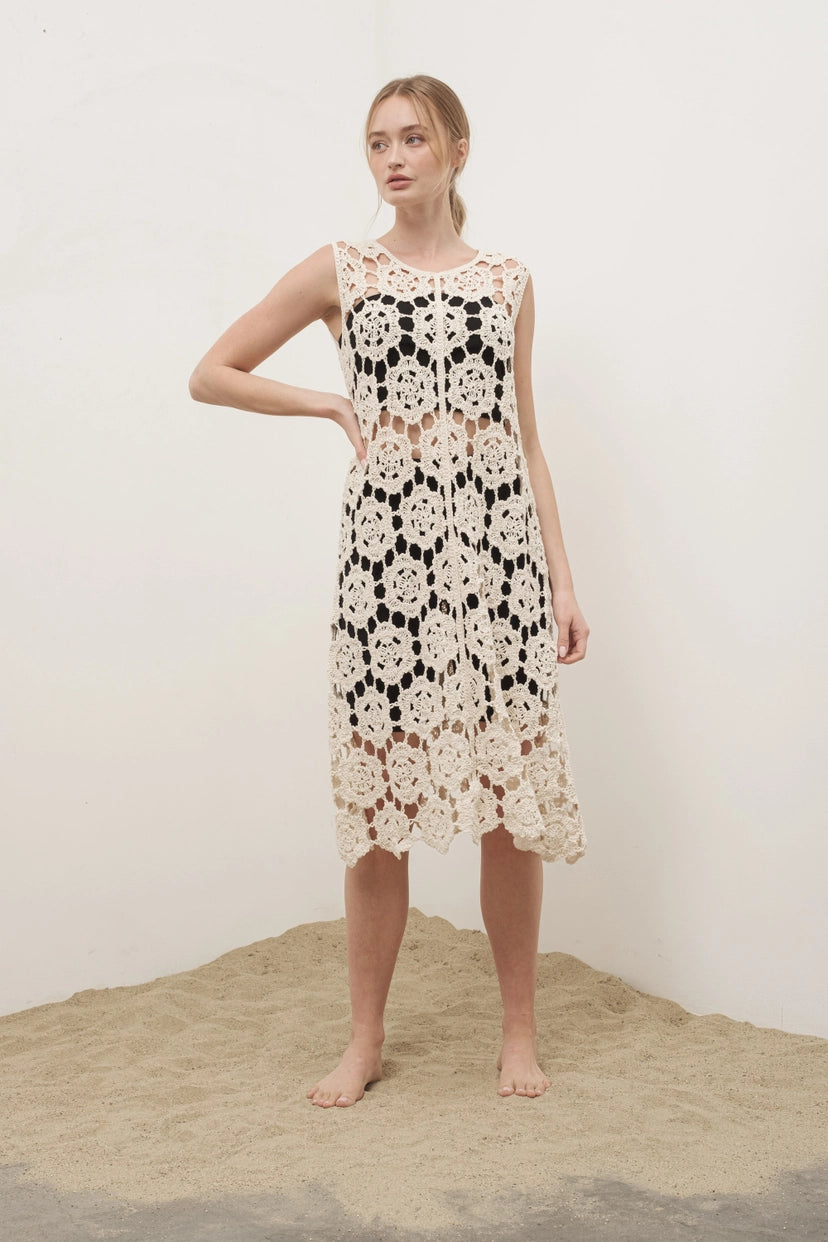 Aaron & Amber Crochet Midi Dress