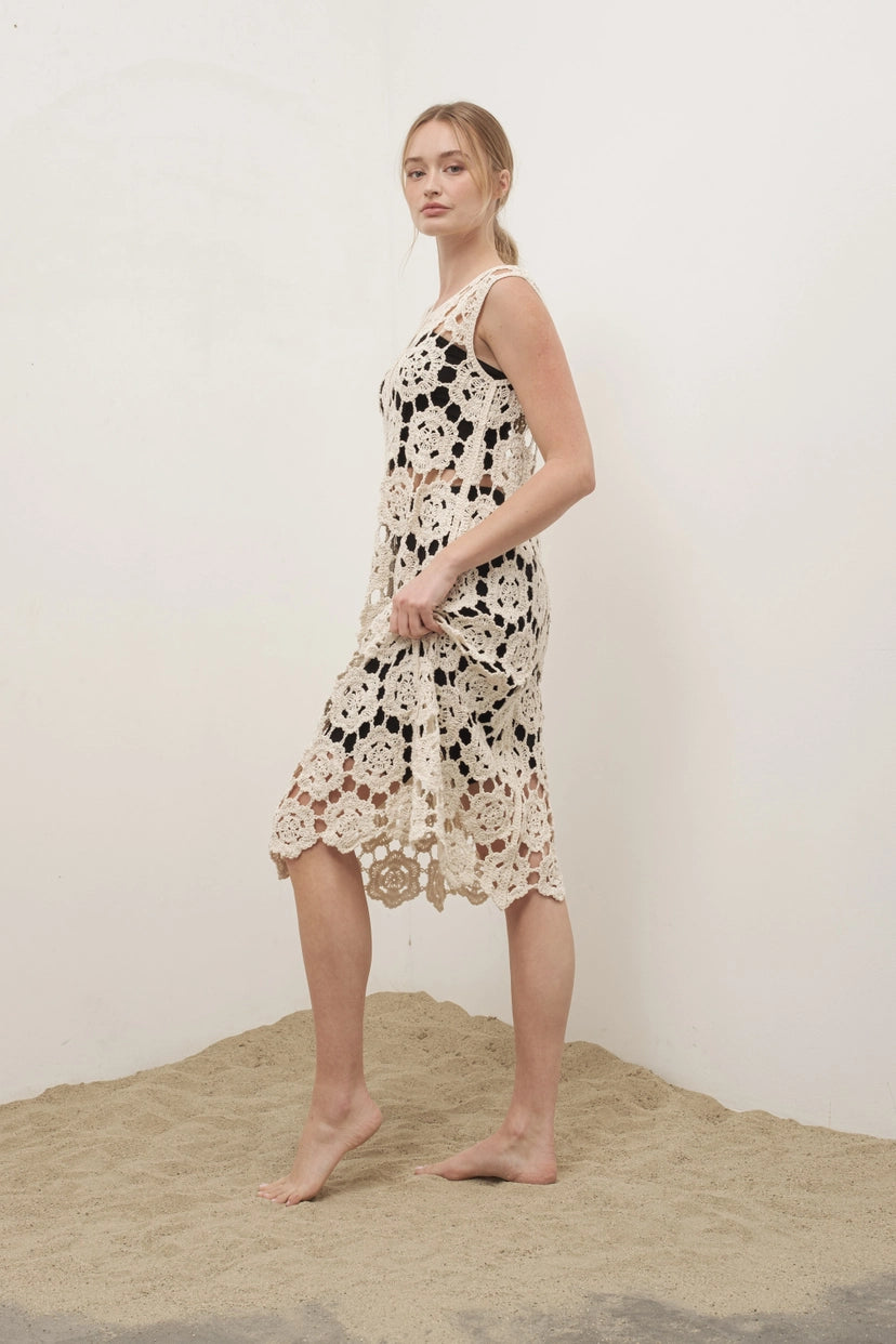 Aaron & Amber Crochet Midi Dress