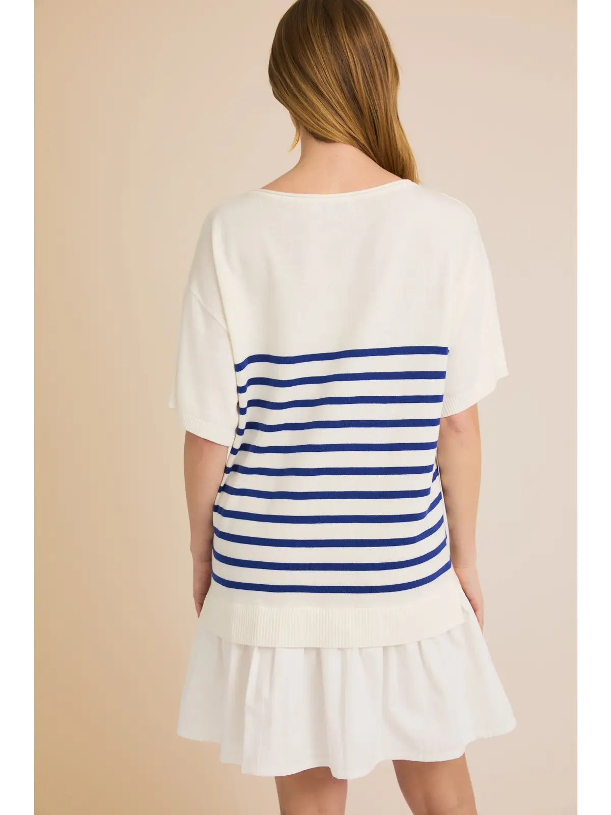 GILLI Nautical Striped Drop Waist Dress