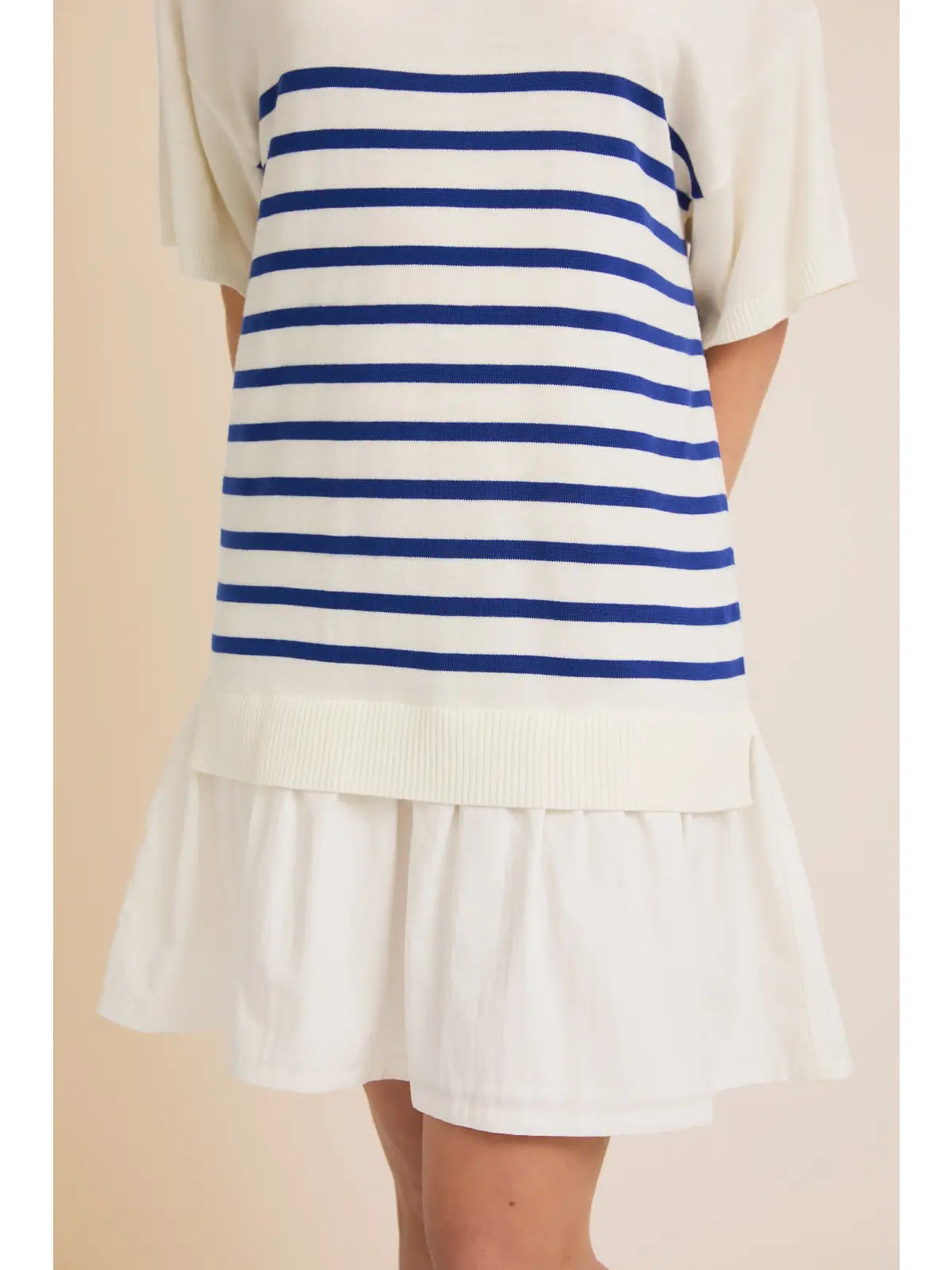 GILLI Nautical Striped Drop Waist Dress
