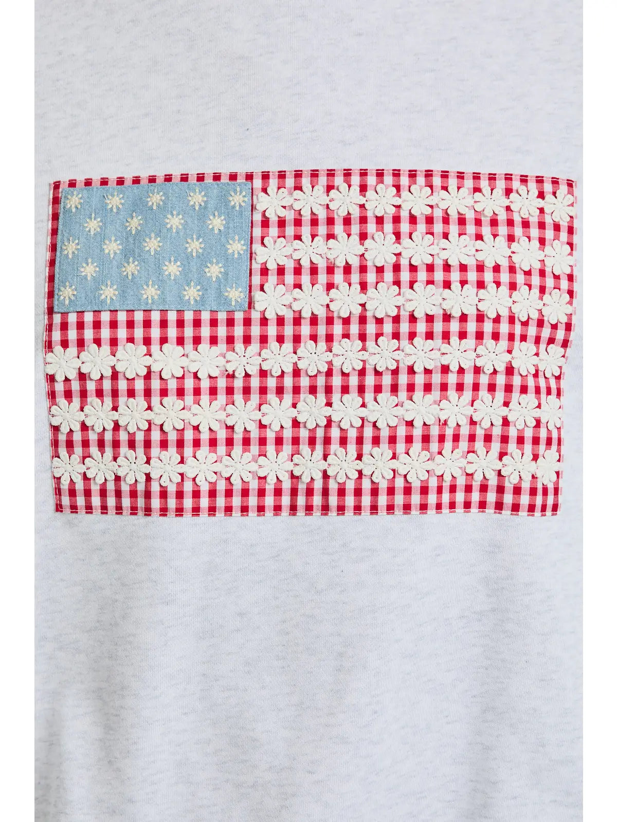 GILLI Floral American Flag Crew Neck